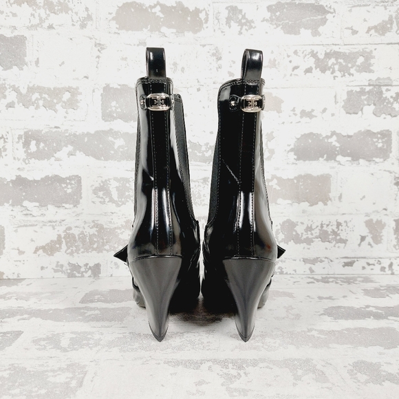 NEW Sam Edelman Suzette Black Patent Leather Western Boots K240 - Picture 6 of 13